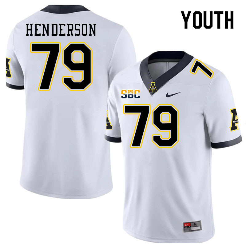 Youth #79 Sammy Henderson Appalachian State Mountaineers College Football Jerseys Stitched Sale-Whit